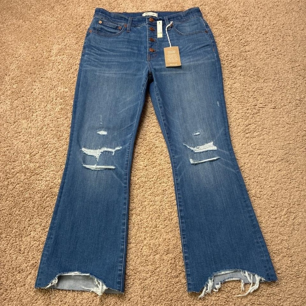 Madewell Cali Demi-Boot Jeans in Bronson Wash: Button-Front Edition Size 30 Y2K